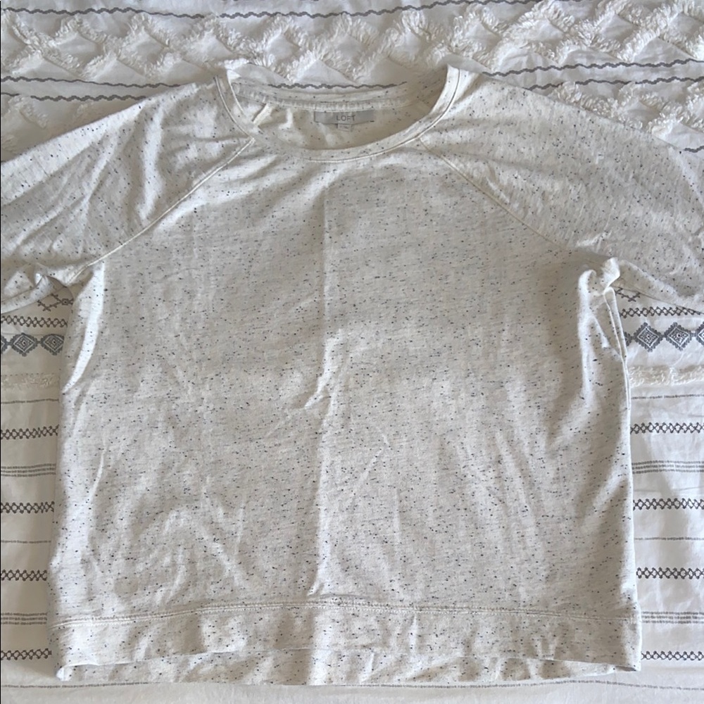 LOFT Cream Speckled Top